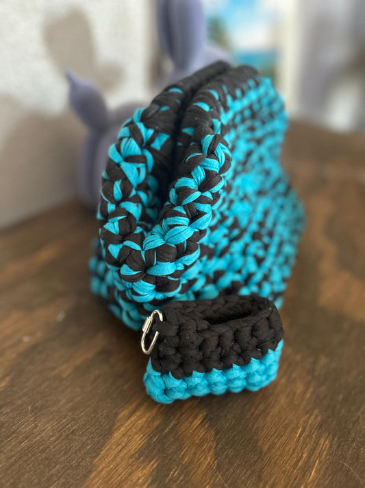 Midnight Surf Handmade Crochet Clutch with AirPod Pro Case
